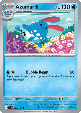 Stellar Crown - 034/142 - Azumarill - Losse Pokemon Kopen - LuiopZondag TCG Store