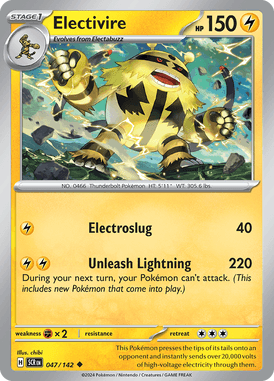 Stellar Crown - 047/142 - Electivire - Losse Pokemon Kopen - LuiopZondag TCG Store