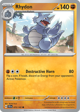 Stellar Crown - 075/142 - Rhydon - Losse Pokemon Kopen - LuiopZondag TCG Store