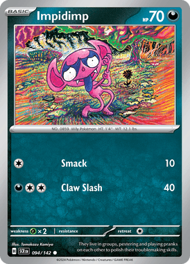 Stellar Crown - 094/142 - Impidimp - Losse Pokemon Kopen - LuiopZondag TCG Store