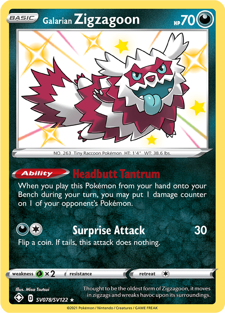 Galarian Zigzagoon (SHF SV78) - Luiopzondag.nl