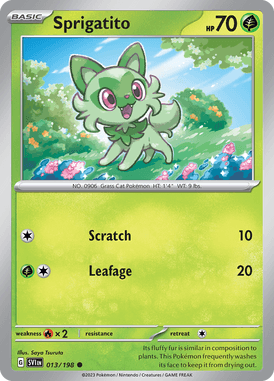 Scarlet & Violet - 013/198 - Sprigatito - Pokemon kaarten Kopen - LuiopZondag TCG Store Assen