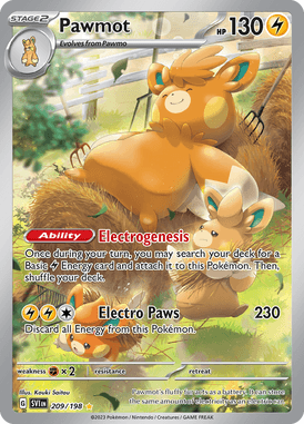 Scarlet & Violet - 209/198 - Pawmot - Pokemon kaarten Kopen - LuiopZondag TCG Store Assen