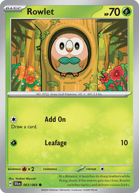 Shrouded Fable - 003/064 - Rowlet - Losse Pokemon Kopen - LuiopZondag TCG Store