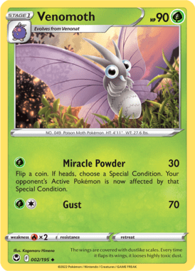 Silver Tempest - 002/195 - Venomoth - Pokemon kaarten Kopen - LuiopZondag TCG Store Assen