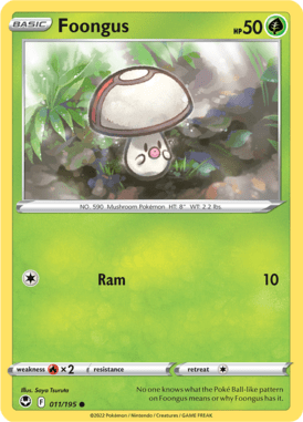 Silver Tempest - 011/195 - Foongus - Pokemon kaarten Kopen - LuiopZondag.nl