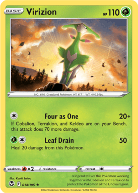 Silver Tempest - 014/195 - Virizion - Pokemon kaarten Kopen - LuiopZondag.nl