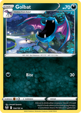 Silver Tempest - 104/195 - Golbat - LuiopZondag.nl