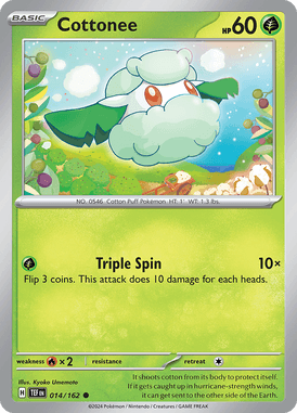 Temporal Forces - 014/162 - Cottonee - Losse Pokemon kaartem Kopen - LuiopZondag TCG Store Assen