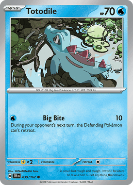 Temporal Forces - 039/162 - Totodile - Losse Pokemon kaartem Kopen - LuiopZondag TCG Store Assen