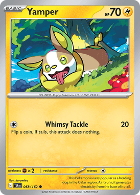Temporal Forces - 058/162 - Yamper - Losse Pokemon kaartem Kopen - LuiopZondag TCG Store Assen