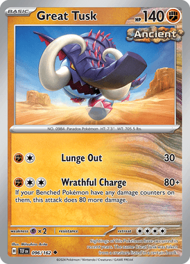 Temporal Forces - 096/162 - Great Tusk - Losse Pokemon kaarten Kopen - LuiopZondag TCG Store Assen
