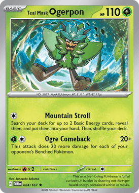 Twilight Masquerade - 024/167 - Teal Mask Ogerpon - Losse Pokemon Kopen - LuiopZondag TCG Store Assen
