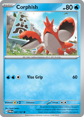 Twilight Masquerade - 047/167 - Corphish - Losse Pokemon Kopen - LuiopZondag TCG Store Assen
