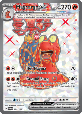 Twilight Masquerade - 191/167 - Magcargo ex - Losse Pokemon Kopen - LuiopZondag TCG Store Assen
